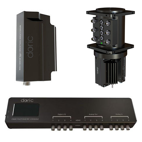 Fiber Photometry with Rotary Fluorescence Mini Cube (RFMC 1, 2 sites)