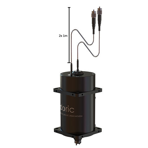 Assisted 2x2 Pigtailed Fiber-optic & Electric Rotary Joint - 24 contacts